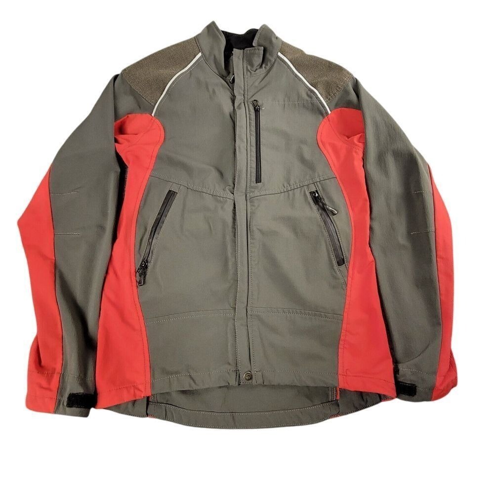 Men's Olive and Red Performance Softshell Jacket